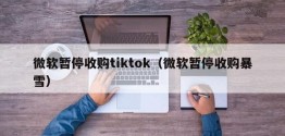 微软暂停收购tiktok（微软暂停收购暴雪）