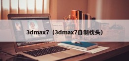 3dmax7（3dmax7自制枕头）